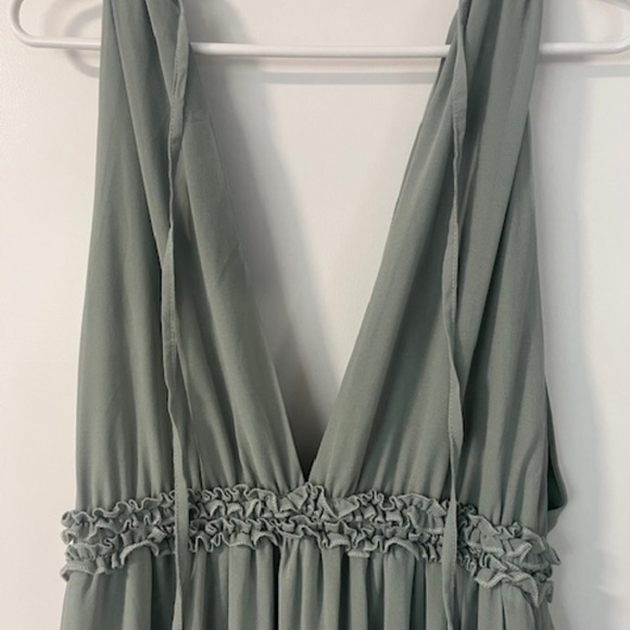 Lulu's Sage Brush Chiffon Maxi Dress - Picture 3 of 8